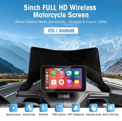 LIGHTSHOW LSMCP/AA 5″ MOTORCYCLE DISPLAY W/ WIRELESS CAR PLAY & AA WATERPROOF - Image 6